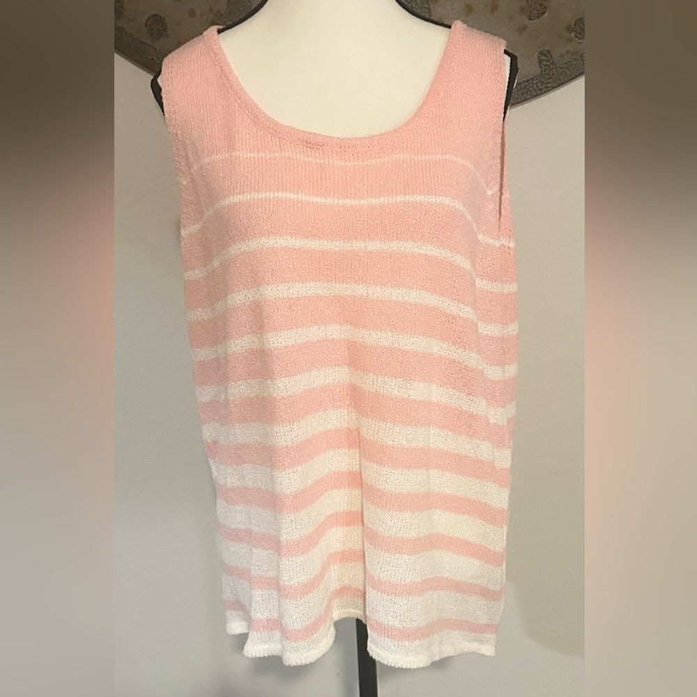 Simply Southern Pink and White Striped Tank Top